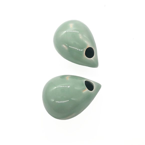 2PC mini tear drop shape wall hanging porcelain planter vase - Picture 3 of 6